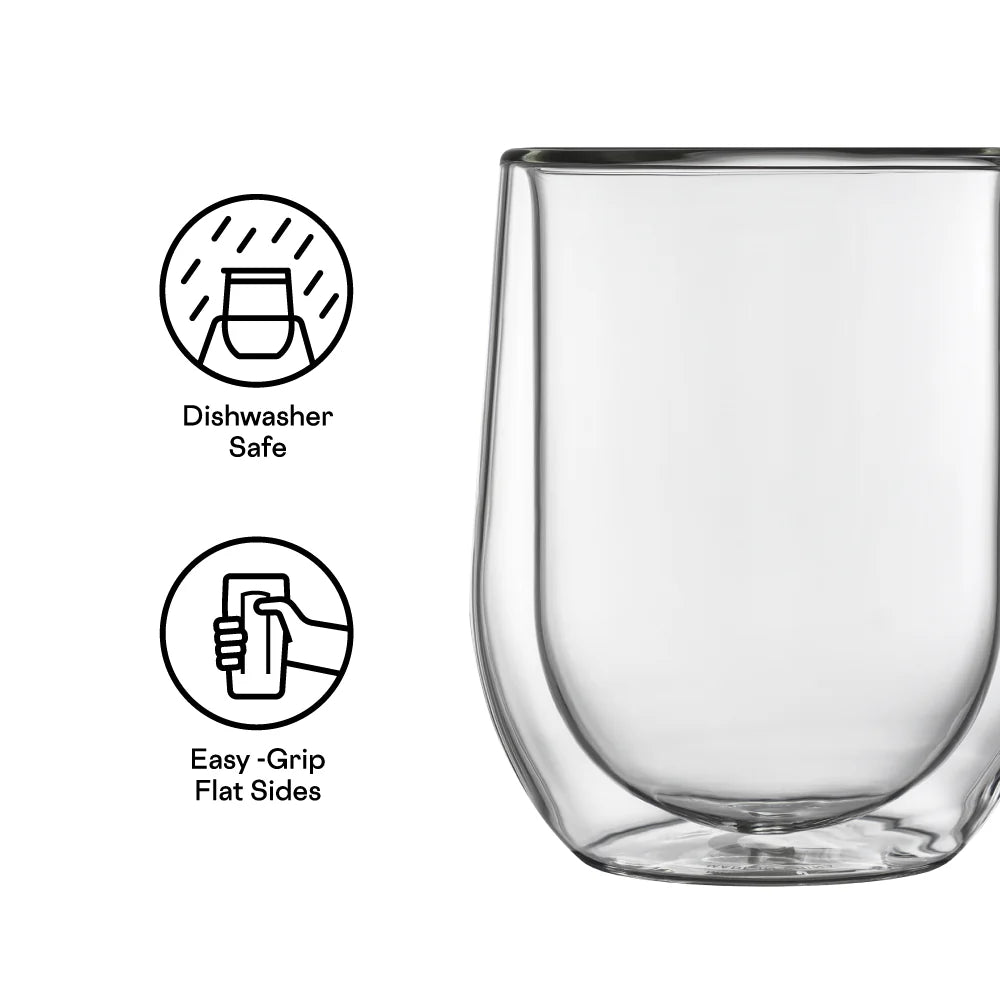 Clear Stemless Glass Set of 2 | 12oz | CORKCICLE