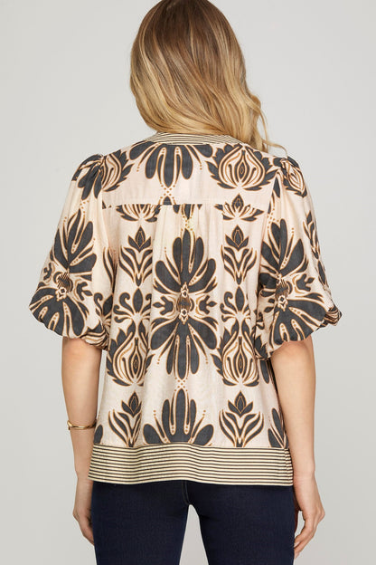 Pop Petal Bubble Sleeve Top