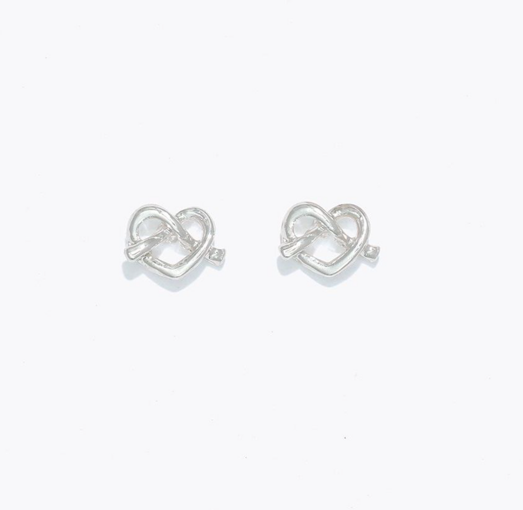 Silver Heart with a Twist | Cuties Hypoallergenic Earrings