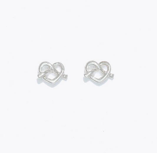Silver Heart with a Twist | Cuties Hypoallergenic Earrings