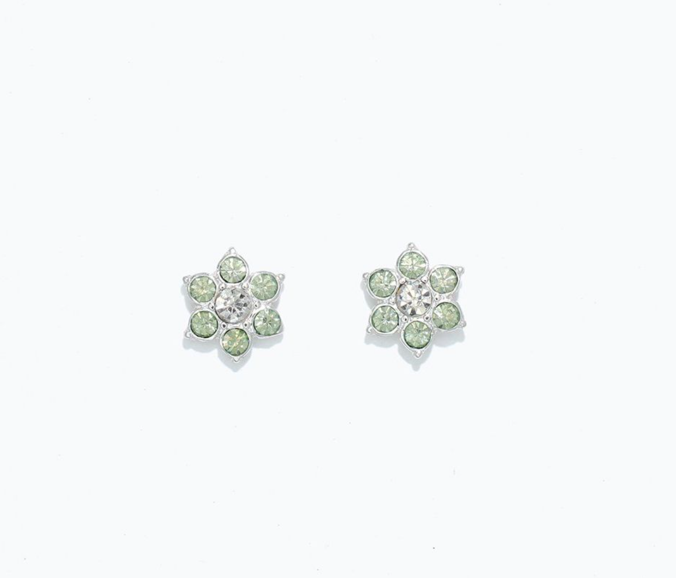 Mint Crystal Flowers | Cuties Hypoallergenic Earrings