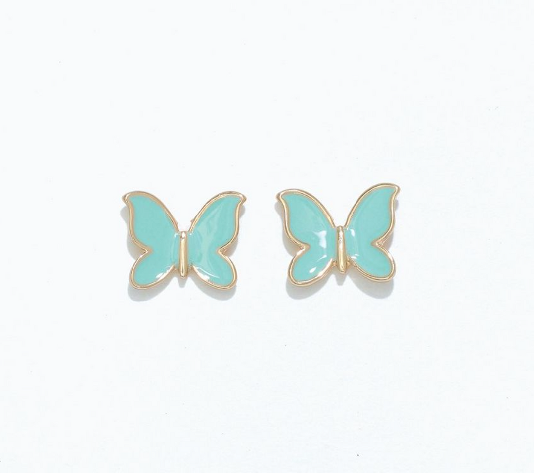 Adorable Aqua Butterflies | Cuties Hypoallergenic Earrings