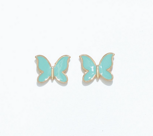 Adorable Aqua Butterflies | Cuties Hypoallergenic Earrings
