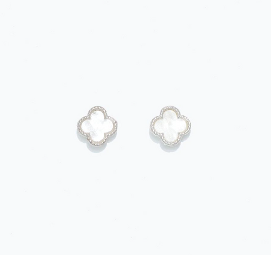White Clover in Silver | Cuties Hypoallergenic Earrings