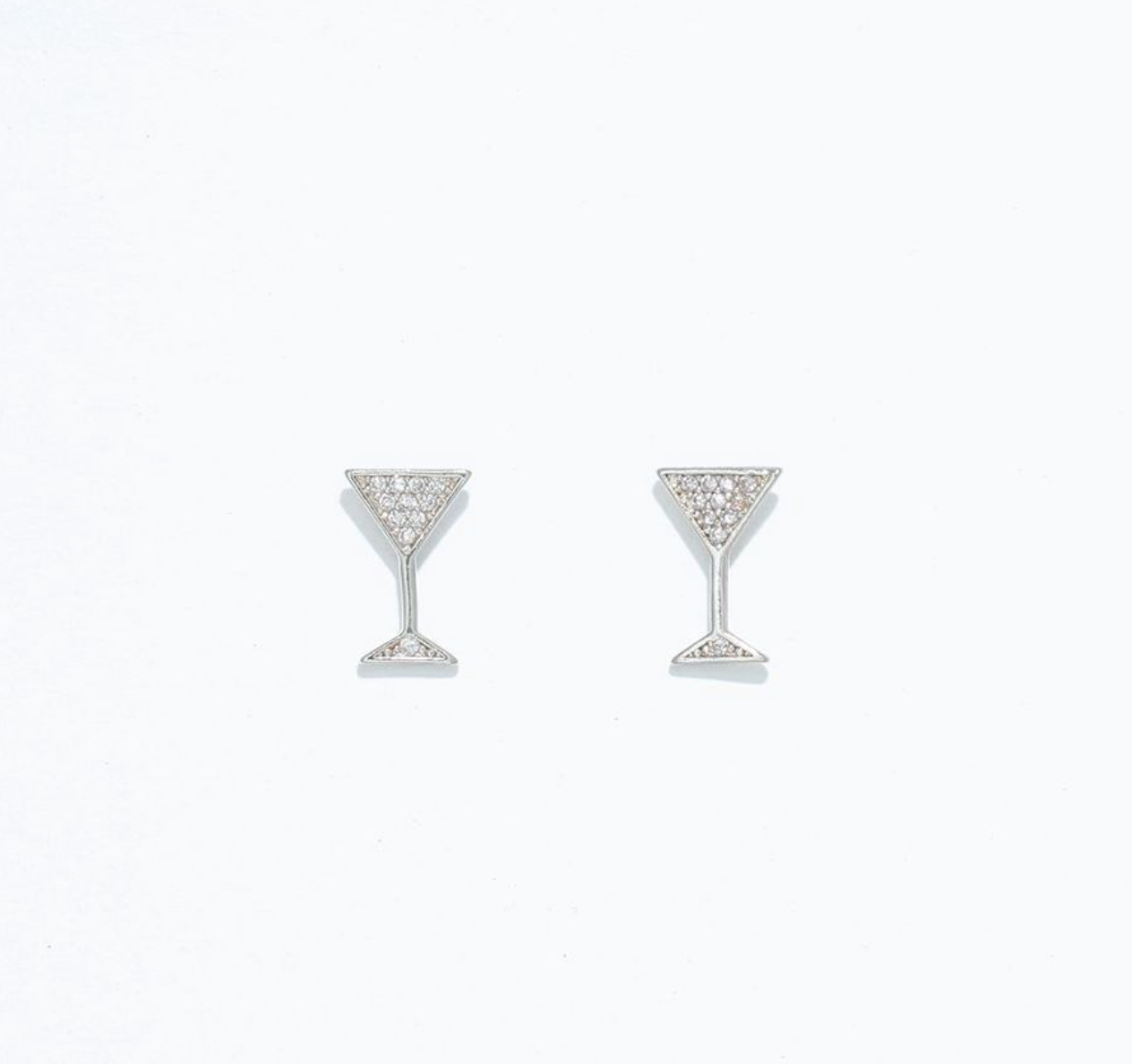 Silver Cocktail with Crystals | Cuties Hypoallergenic Earrings