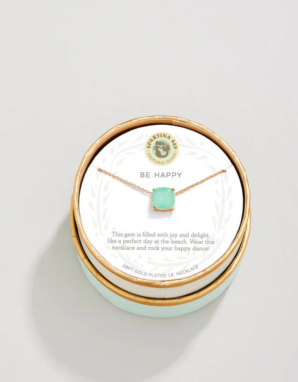 Sea La Vie Sea Glass Necklace Happy - Sea Green
