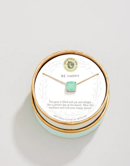 Sea La Vie Sea Glass Necklace Happy - Sea Green