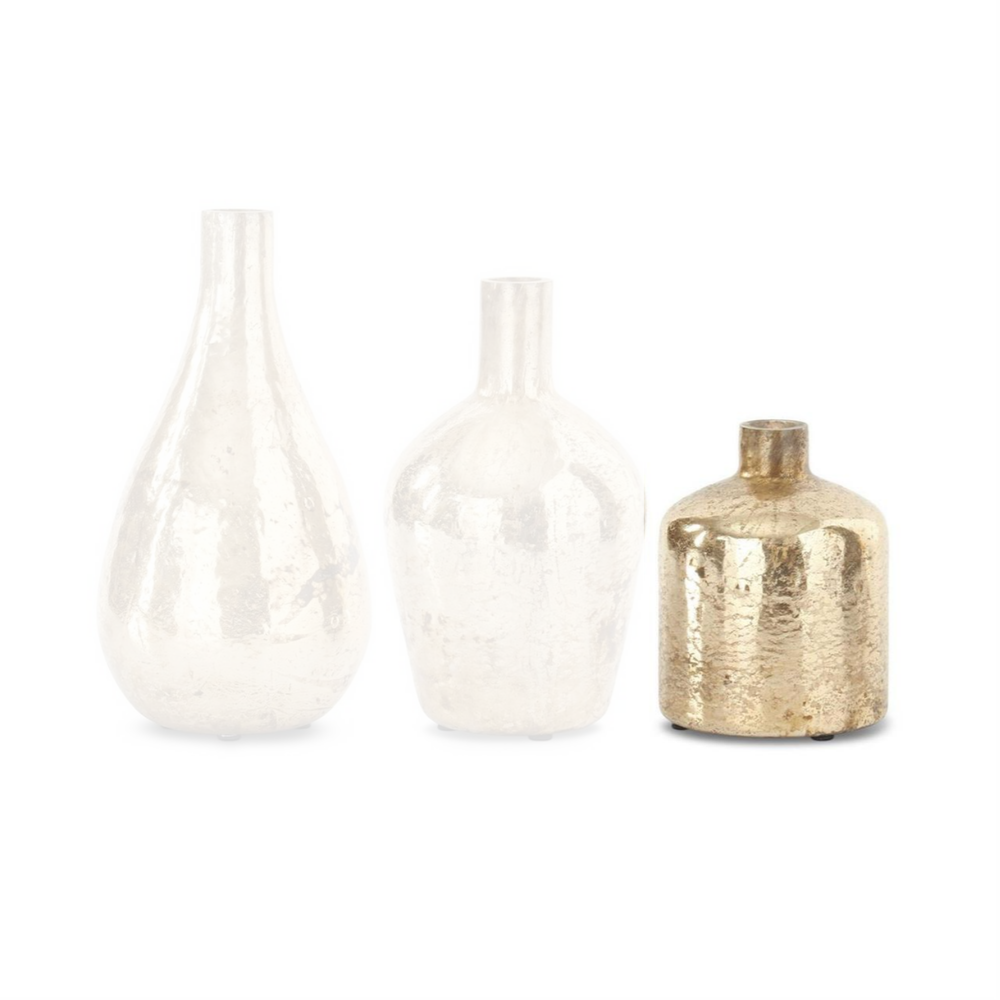 Antique Copper Matte Glass Bottle Vases