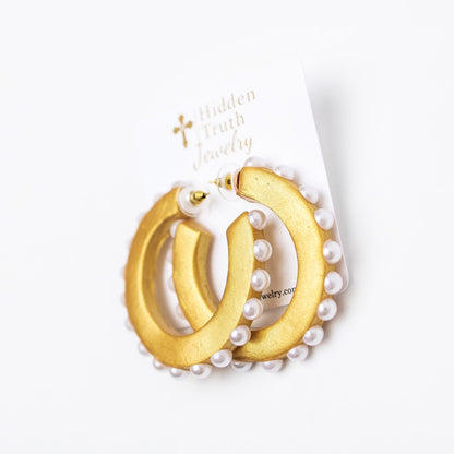 Large Pearl Hoops