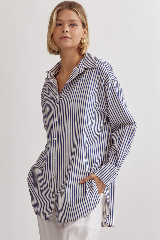 Sunset Cruise Striped Oversized Top