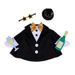 Giddy the Goose New Year's Suit by Evergreen, a festive New Year's outfit designed for dressing the Giddy porch goose for New Year's Eve and New Year's Day.
