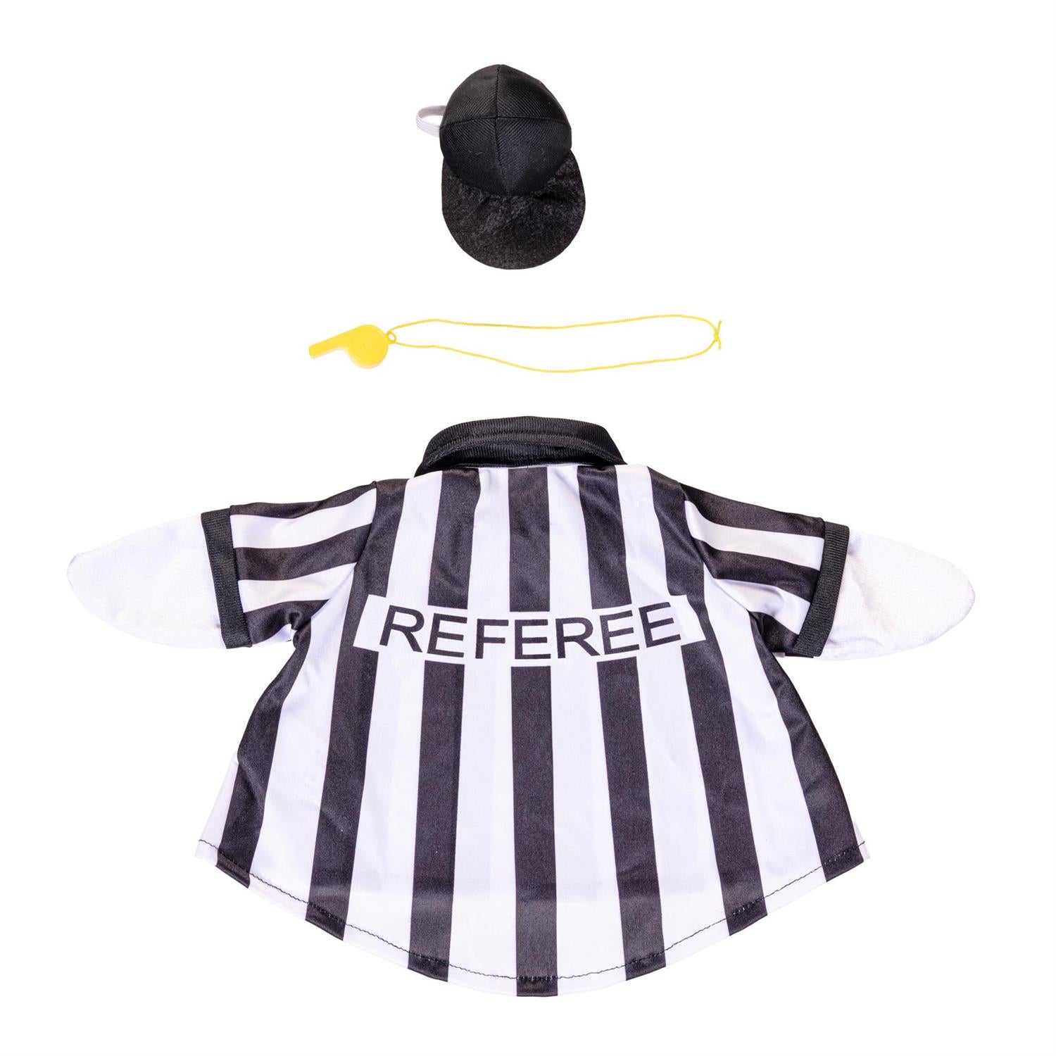 Giddy the Goose wearing a black and white referee outfit, perfect for football season, game day, and sports-themed fall décor.