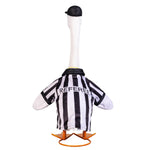 Giddy the Goose wearing a black and white referee outfit, perfect for football season, game day, and sports-themed fall décor.
