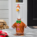 Giddy the Goose Gingerbread Outfit by Evergreen, a festive gingerbread costume designed for dressing the Giddy porch goose for Christmas and holiday displays.