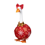 Giddy the Goose Ornament Dress by Evergreen featuring a festive Christmas ornament design for dressing the Giddy porch goose during the holiday season.