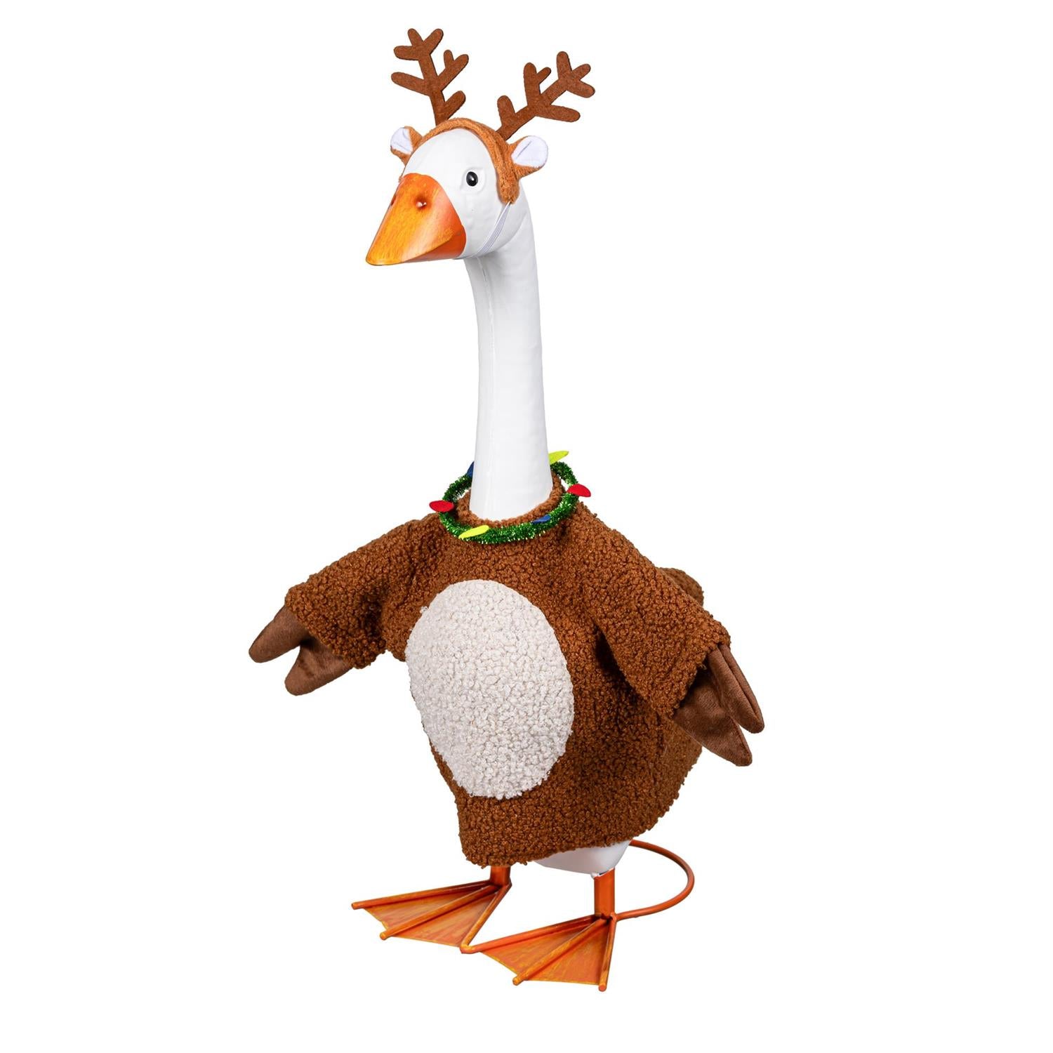 Giddy the Goose Reindeer Outfit by Evergreen, a festive reindeer costume designed for dressing the Giddy porch goose for Christmas and holiday displays.