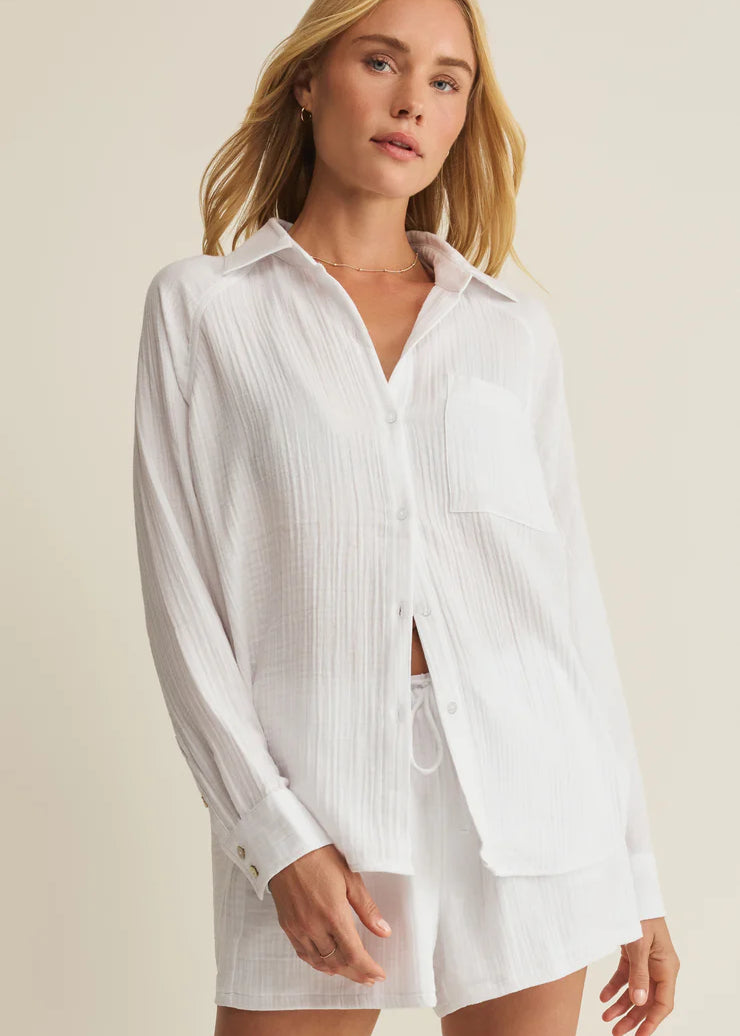 The Perfect Airy Gauze Button Up