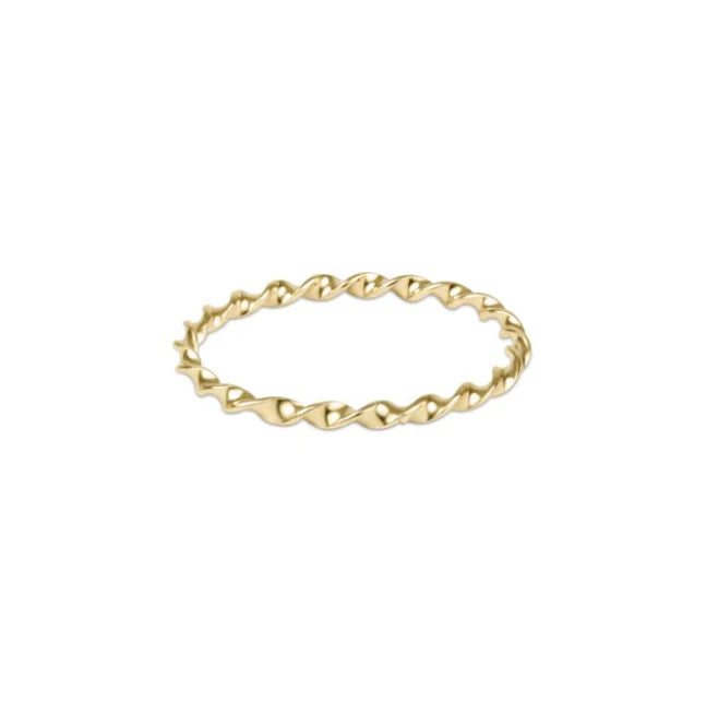 Classic Gold Twisted Thin Band Ring | enewton