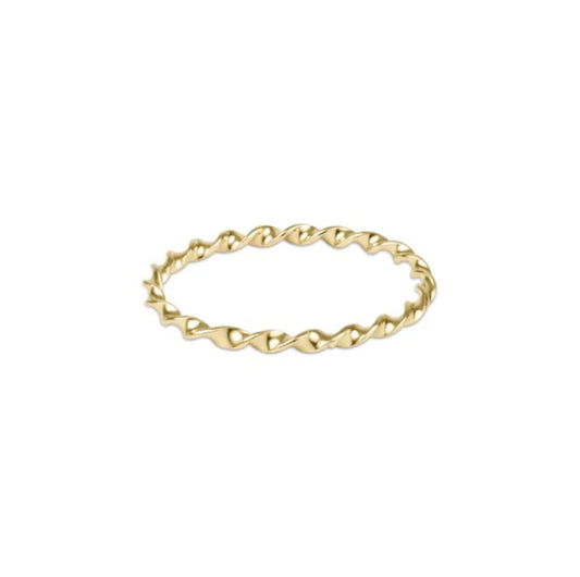 Classic Gold Twisted Thin Band Ring | eNewton