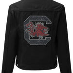 Officially licensed NCAA USC Spurs Up Gamecock denim jacket featuring University of South Carolina detailing in a classic button-front game-day style.