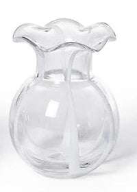 Ruffled Ribbon Glass Vase