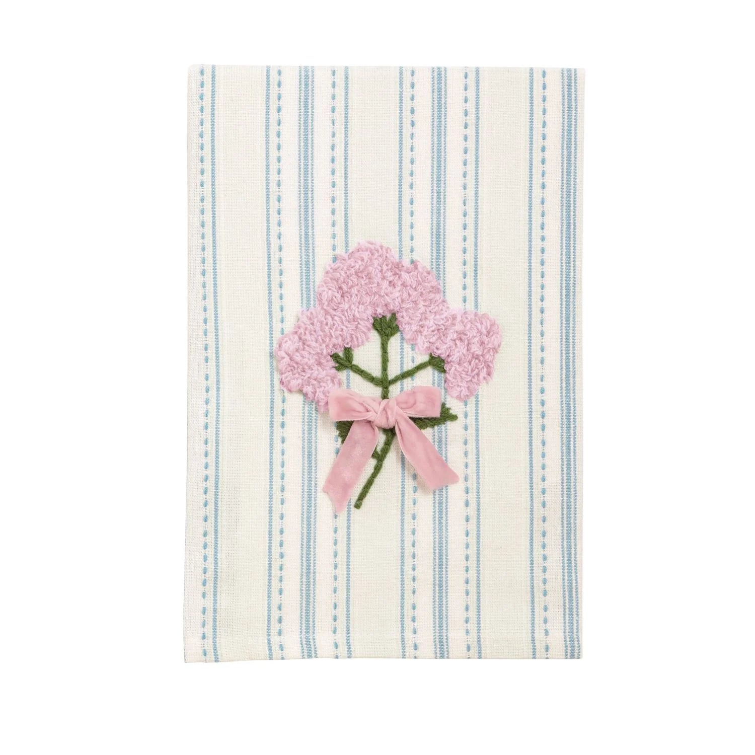 Colored Flower Embroidered Towel