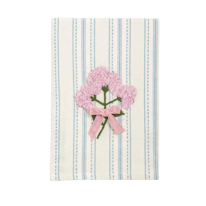 Colored Flower Embroidered Towel