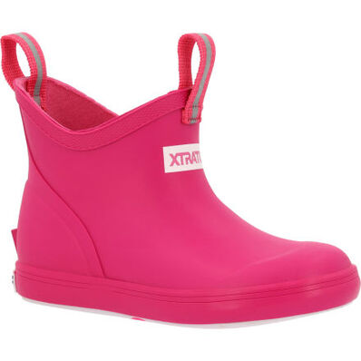 Kids Ankle Deck Boot | Neon Pink