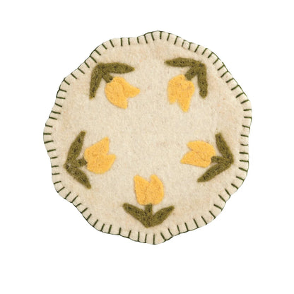Felted Floral Trivet