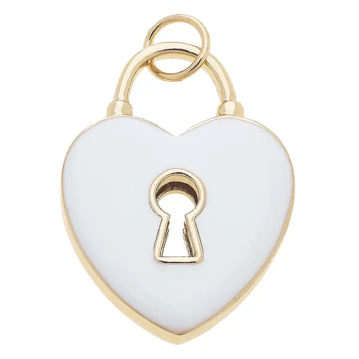 Heart Shaped Padlock Enamel Charm