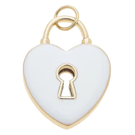 Heart Shaped Padlock Enamel Charm