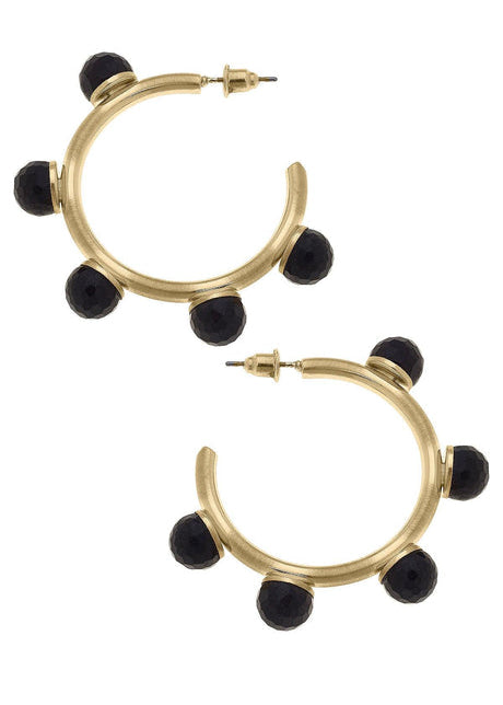 Allison Resin Beaded Hoop Earrings | Canvas