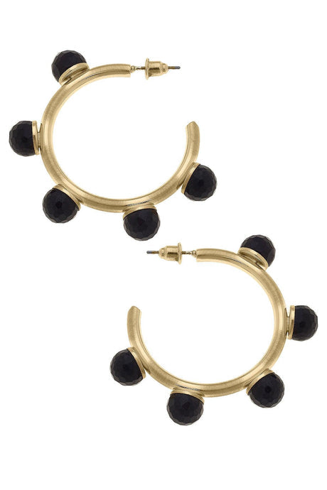 Allison Resin Beaded Hoop Earrings | Canvas