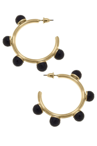 Allison Resin Beaded Hoop Earrings | Canvas