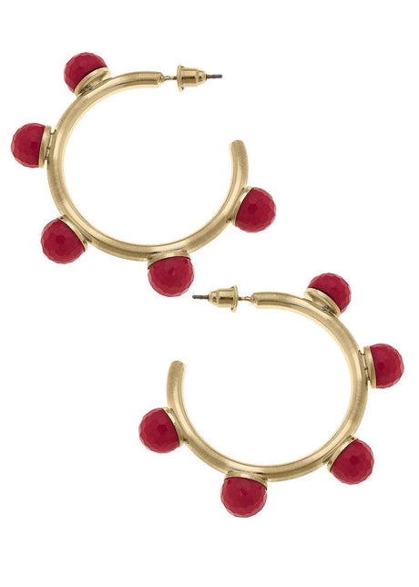 Allison Resin Beaded Hoop Earrings | Canvas