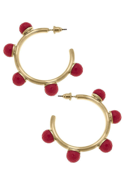 Allison Resin Beaded Hoop Earrings | Canvas