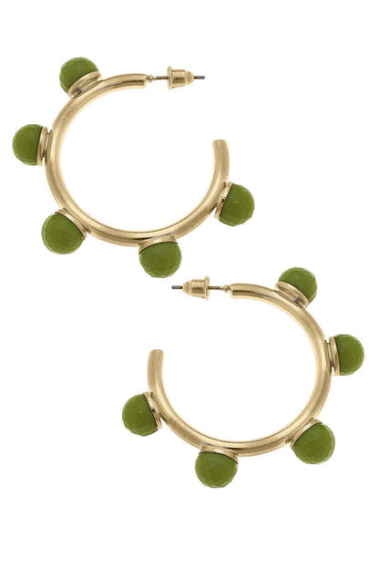 Allison Resin Beaded Hoop Earrings | Canvas