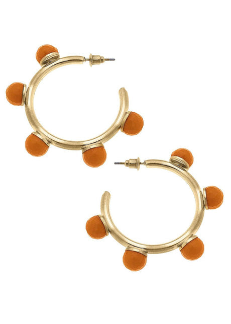 Allison Resin Beaded Hoop Earrings | Canvas