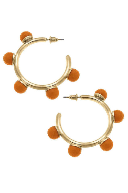 Allison Resin Beaded Hoop Earrings | Canvas