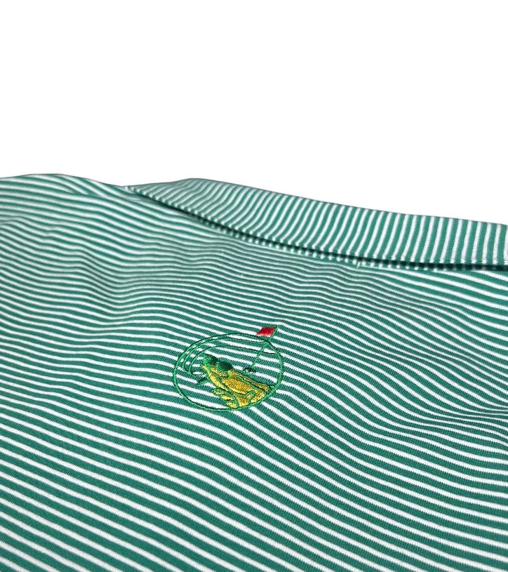 Masters Green Striped Polo