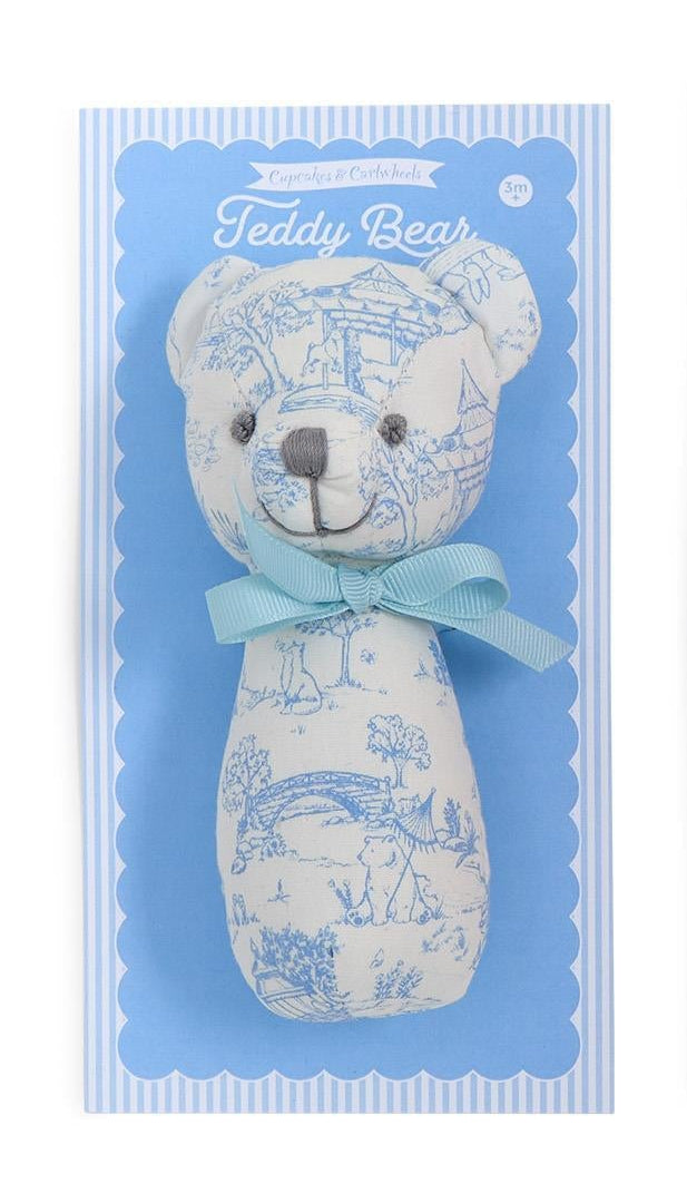 Animal Toile Pattern Teddy Bear Rattle