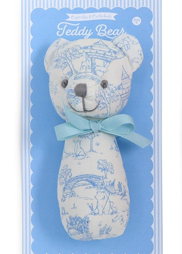 Animal Toile Pattern Teddy Bear Rattle