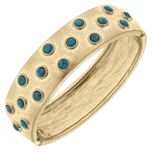 Yellowstone Turquoise Studded Hinge Bangle