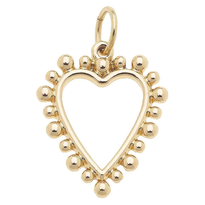 Studded Open Heart Charm