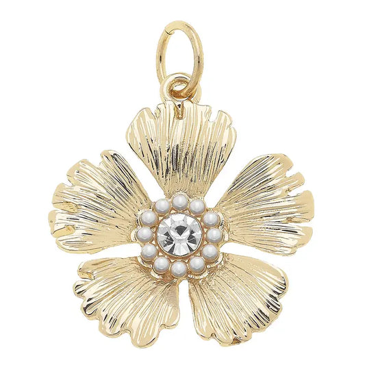 Rhinestone Flower Charm