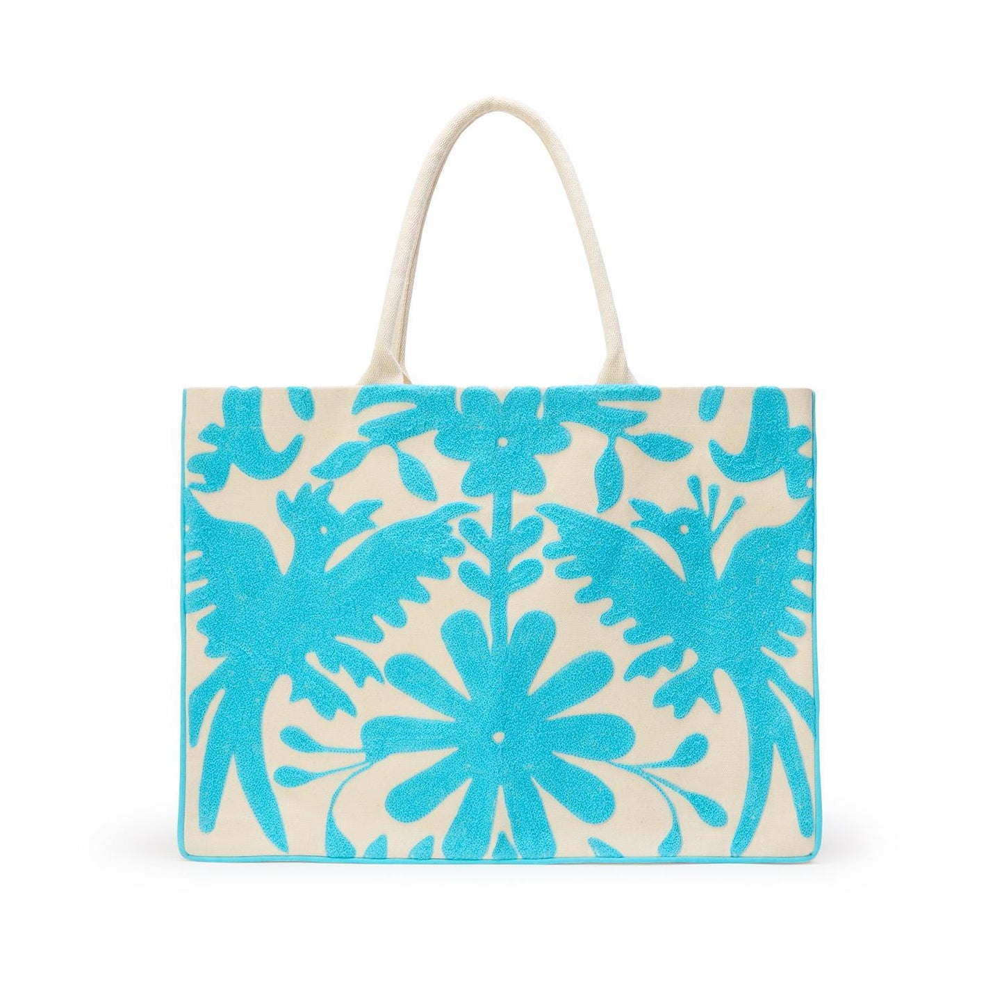 Flora and Fauna Embroidered Tote Bag