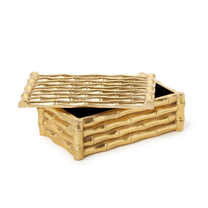 Gold Bamboo Box with Velvet Lining