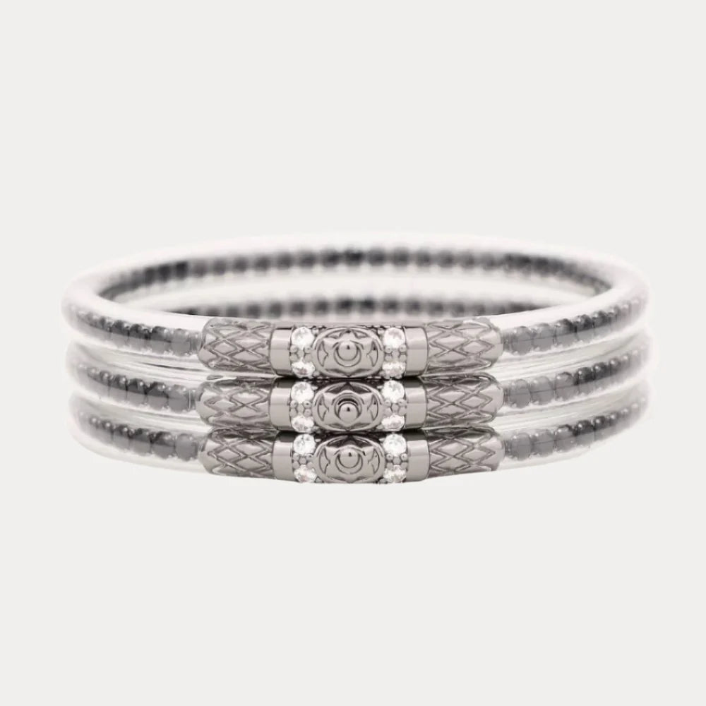 Black Spinel Three Queens All Weather Bangles | Set Of 3 | BuDhaGirl