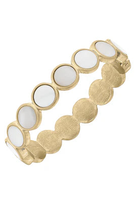 Bethany Disc Mother Of Pearl Hinge Bangle