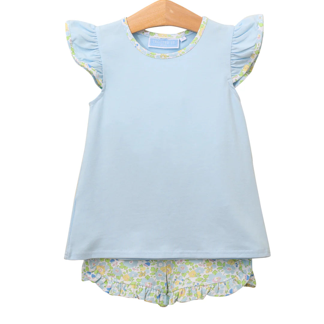 Blooming Floral Ruffle Short Set | Trotter Street